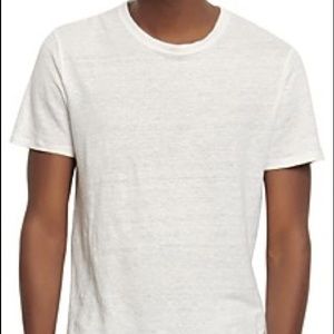 Sandro Mens Linen T-shirt- White